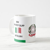 保Calm Italy & おもしろい文字イタリアン旗 コーヒーマグカップ (正面左)