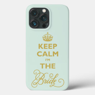 保Calm I'The Bride金ゴールド文字おもしろい結婚の iPhone 13 Proケース