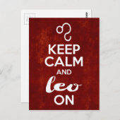 保Calm Leoオン誕生日占星術の標識 ポストカード (正面/裏面)