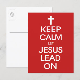 保Calm Let Jesus Lead On - Christian Christ God シーズンポストカード