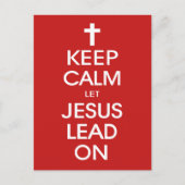 保Calm Let Jesus Lead On - Christian Christ God シーズンポストカード (正面)