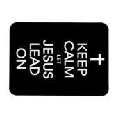 保Calm Let Jesus Lead On - Christian Christ God マグネット (横)