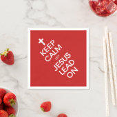 保Calm Let Jesus Lead On - Christian Religious スタンダードカクテルナプキン (インサイチュ)
