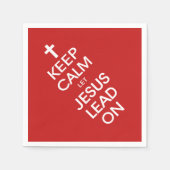 保Calm Let Jesus Lead On - Christian Religious スタンダードカクテルナプキン (正面)