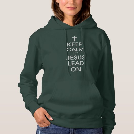 保Calm Let Jesus Lead On - Christian Religious パーカ (正面)
