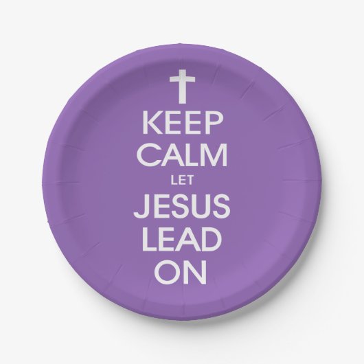 保Calm Let Jesus Lead On - Christian Religious ペーパープレート (正面)