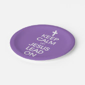 保Calm Let Jesus Lead On - Christian Religious ペーパープレート (アングル)