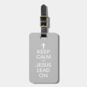 保Calm Let Jesus Lead On - Christian Religious ラゲッジタグ (正面縦)