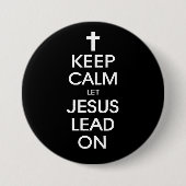 保Calm Let Jesus Lead On - Christian Religious 缶バッジ (正面)