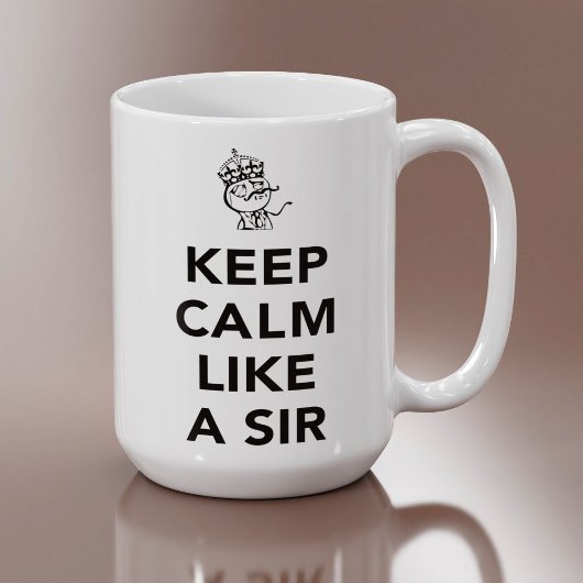 保Calm Like A Sir - With Crown コーヒーマグカップ