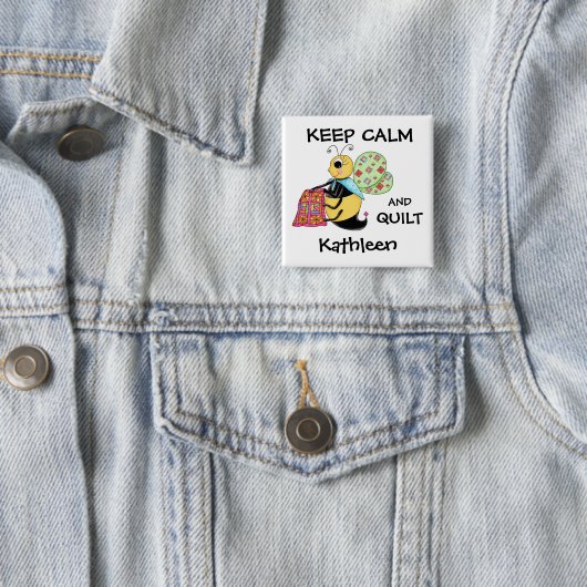 保Calm Quilt Whimsy Honey Bee Name Badge 缶バッジ (インサイチュ)