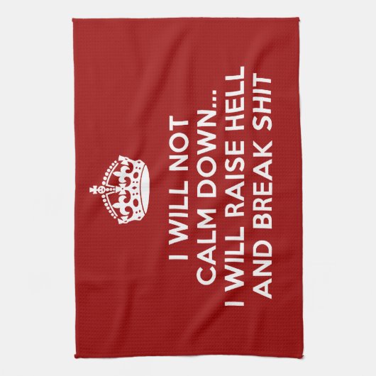 保Calm Raise Hell and Break物 キッチンタオル (縦)