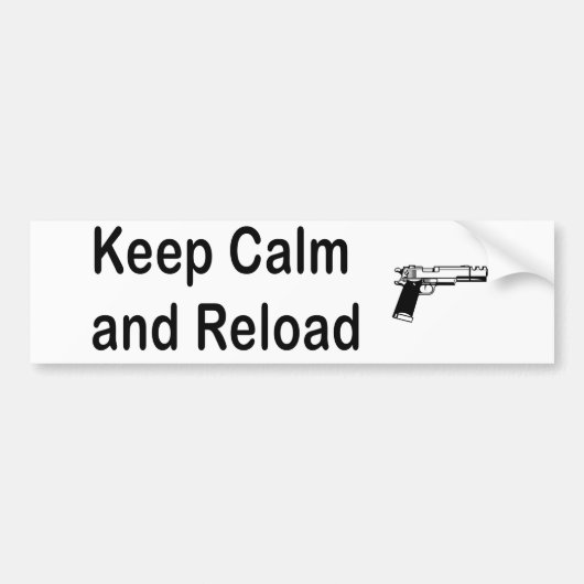 保Calm Reload Handgun バンパーステッカー (正面)