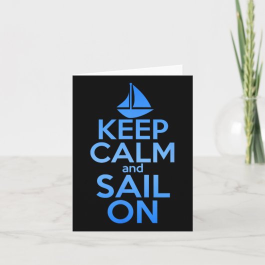 保Calm Sail Onおもしろい Sailing Lover引用文ことわざ カード (正面)