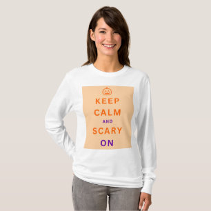 保Calm & Science On Halloween文字オレンジカボチャ Tシャツ