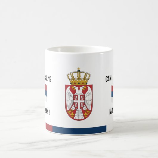 保Calm Serbiaとおもしろい文字、セルビア国旗 コーヒーマグカップ (中央)