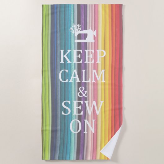保Calm Sew On Crafts Rainbow ビーチタオル (正面)