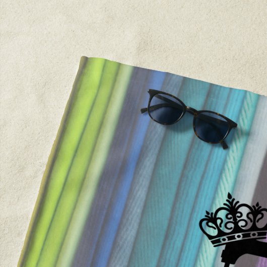 保Calm Sew On Crafts Rainbow Fabric Dark文字 ビーチタオル (インサイチュ)