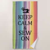 保Calm Sew On Crafts Rainbow Fabric Dark文字 ビーチタオル (正面)