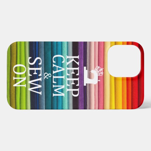 保Calm Sew On Crafts Rainbow Fabric iPhone Case iPhoneケース (裏面横)