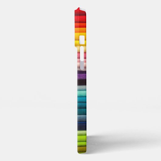 保Calm Sew On Crafts Rainbow Fabric iPhone Case iPhoneケース (左側面)