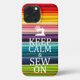 保Calm Sew On Crafts Rainbow Fabric iPhone Case iPhone 13 Pro Maxケース