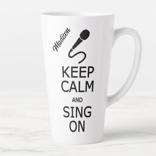 保Calm & Sing On名前をカスタムする カフェラテマグ (右)