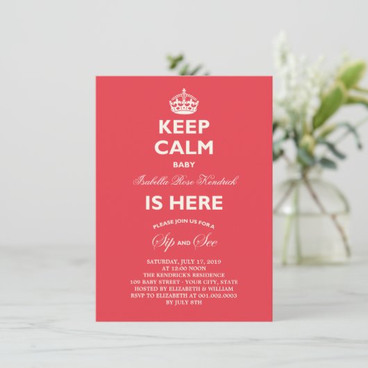 保Calm Sipと見るベビー誕生の発表 招待状 (スタンド正面)