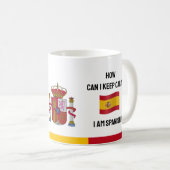 保Calm Spainとおもしろい文字スペインの国旗 コーヒーマグカップ (正面右)