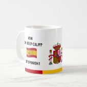保Calm Spainとおもしろい文字スペインの国旗 コーヒーマグカップ (正面左)