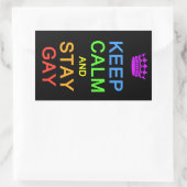 保Calm & Stayゲイ 長方形シール (バッグ)