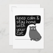 保Calm & Stay Home With Your Cat ポストカード (正面/裏面)