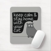 保Calm & Stay Home With Your Cat マウスパッド (マウス)
