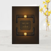 「保Calm & Steam On」ステームパンク工業看板 カード (黄色い花)