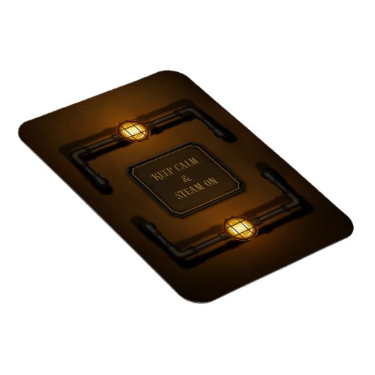 「保Calm & Steam On」マシンエージステームパンク マグネット (右側)