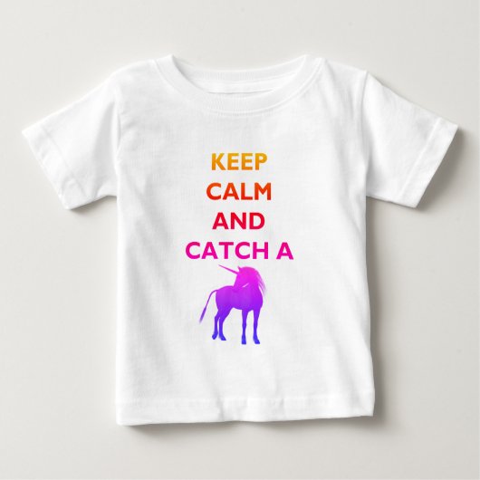 保Calm & Unicornカラフルベビー素晴らしジャージーTee ベビーTシャツ (正面)