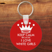 保Calm White Girlsキーチェーン キーホルダー (正面)