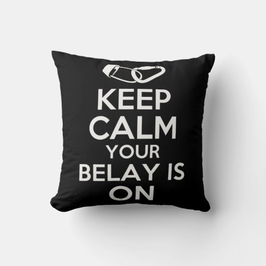 保Calm Your Belay Is On Cuteおもしろいロック登山 クッション (正面)