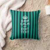 保Calm Your Text onターコイズストライプ Decor クッション (ブランケット)
