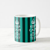 保Calm Your Text onターコイズストライプ Decor コーヒーマグカップ (正面右)