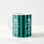 保Calm Your Text onターコイズストライプ Decor コーヒーマグカップ (正面左)