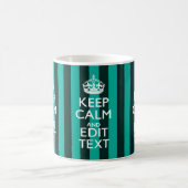 保Calm Your Text onターコイズストライプ Decor コーヒーマグカップ (中央)