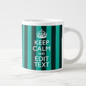 保Calm Your Text onターコイズストライプ Decor ジャンボコーヒーマグカップ (右)