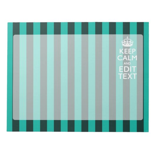 保Calm Your Text onターコイズストライプ Decor ノートパッド (正面)