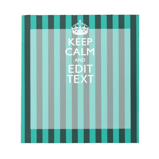 保Calm Your Text onターコイズストライプ Decor ノートパッド (正面)