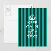 保Calm Your Text onターコイズストライプ Decor ポストカード (正面/裏面)