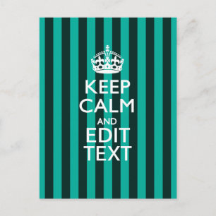 保Calm Your Text onターコイズストライプ Decor ポストカード