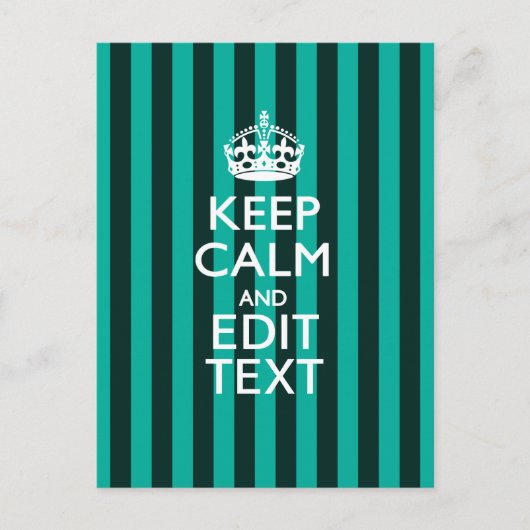 保Calm Your Text onターコイズストライプ Decor ポストカード (正面)