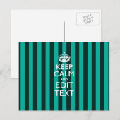 保Calm Your Text onターコイズストライプ Decor ポストカード (正面/裏面)