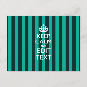 保Calm Your Text onターコイズストライプ Decor ポストカード